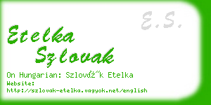 etelka szlovak business card